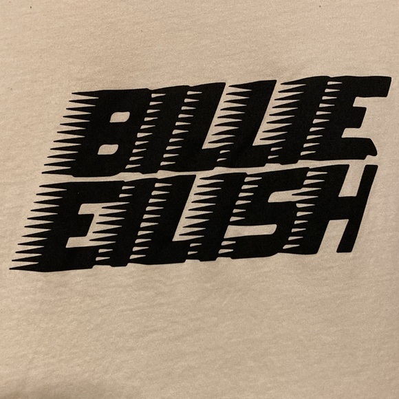 Divided H&M Large Billie Eilish Off-White and Black Tee - Picture 3 of 6